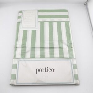 NEW Vintage Portico Boudoir 12 x 16 in Pillowcase Green White Stripe 100% Cotton